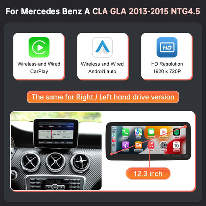 Multimedia Touchscreen – CarPlay Systeem – Android Auto Display – Auto Media Scherm – Draadloos Interface – 12,3 Inch Scherm – 1920x720 Resolutie