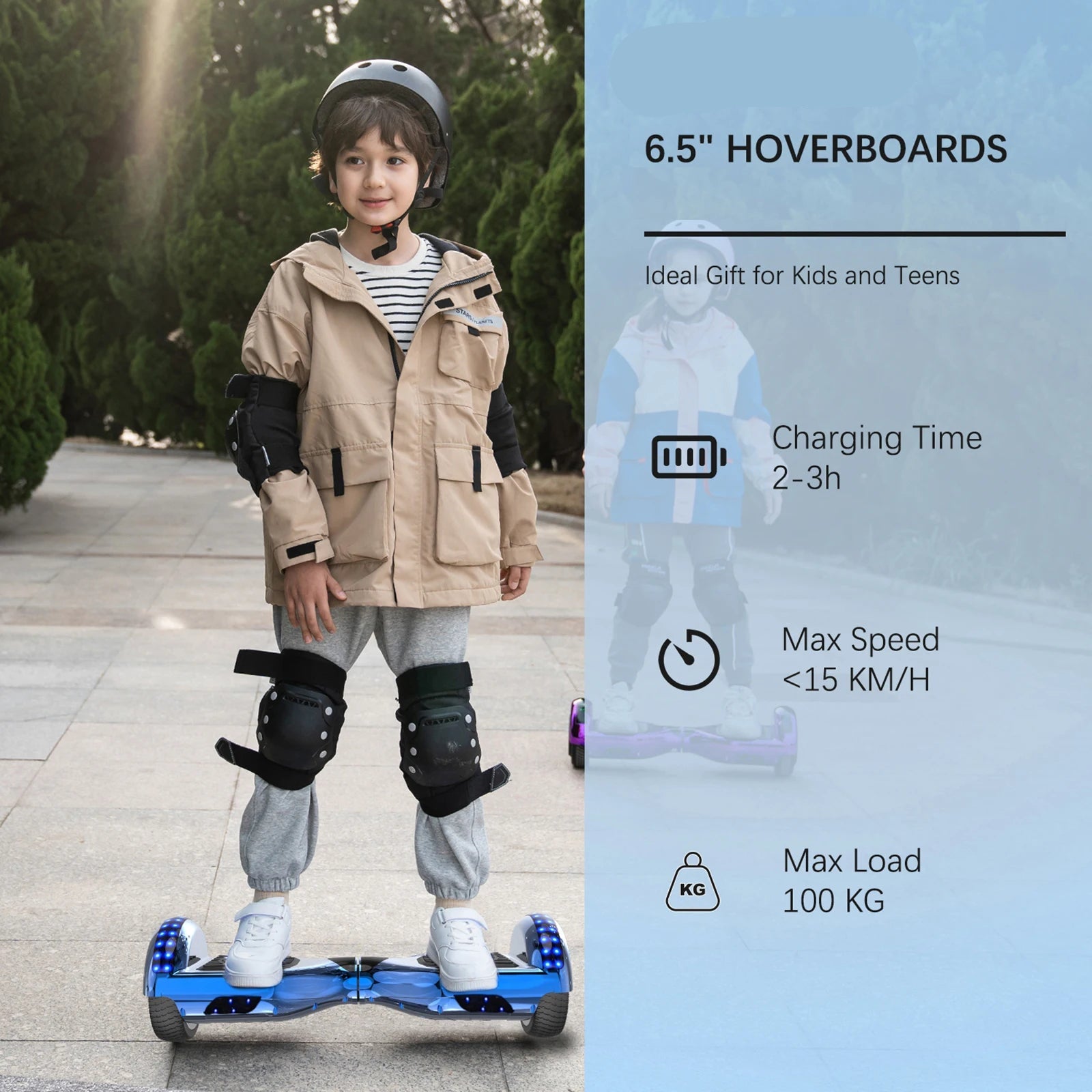 Hoverboard – Elektrisch Skateboard – Zelfbalancerend Board – Scootboard – Bluetooth Speaker – 15 Km/u Snelheid – LED-Verlichting - QUORE