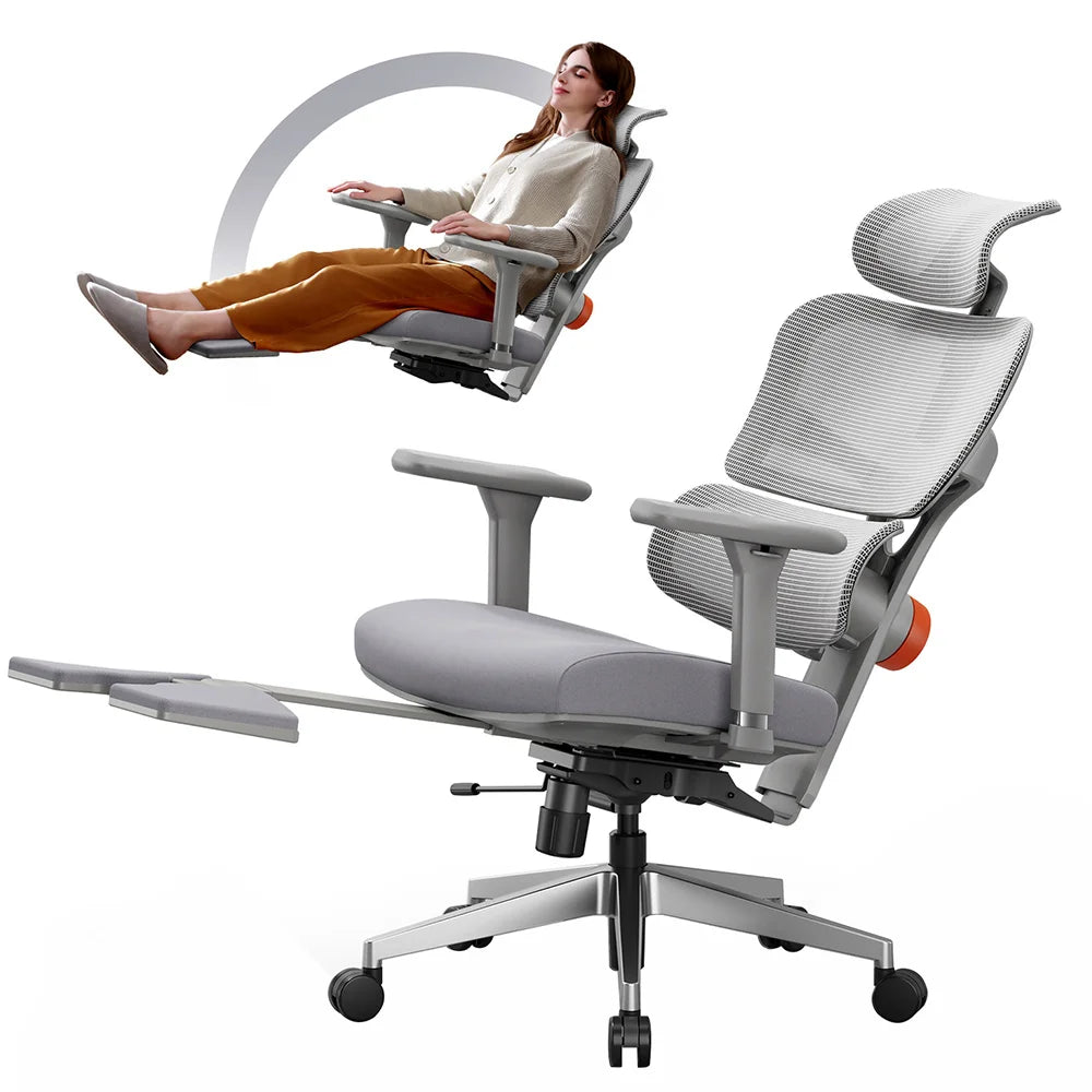 NEWTRAL NT002 Ergonomic Chair with Footrest, Adaptive Lower Back Support, Auto-Following Backrest Headrest, Certified Quality
