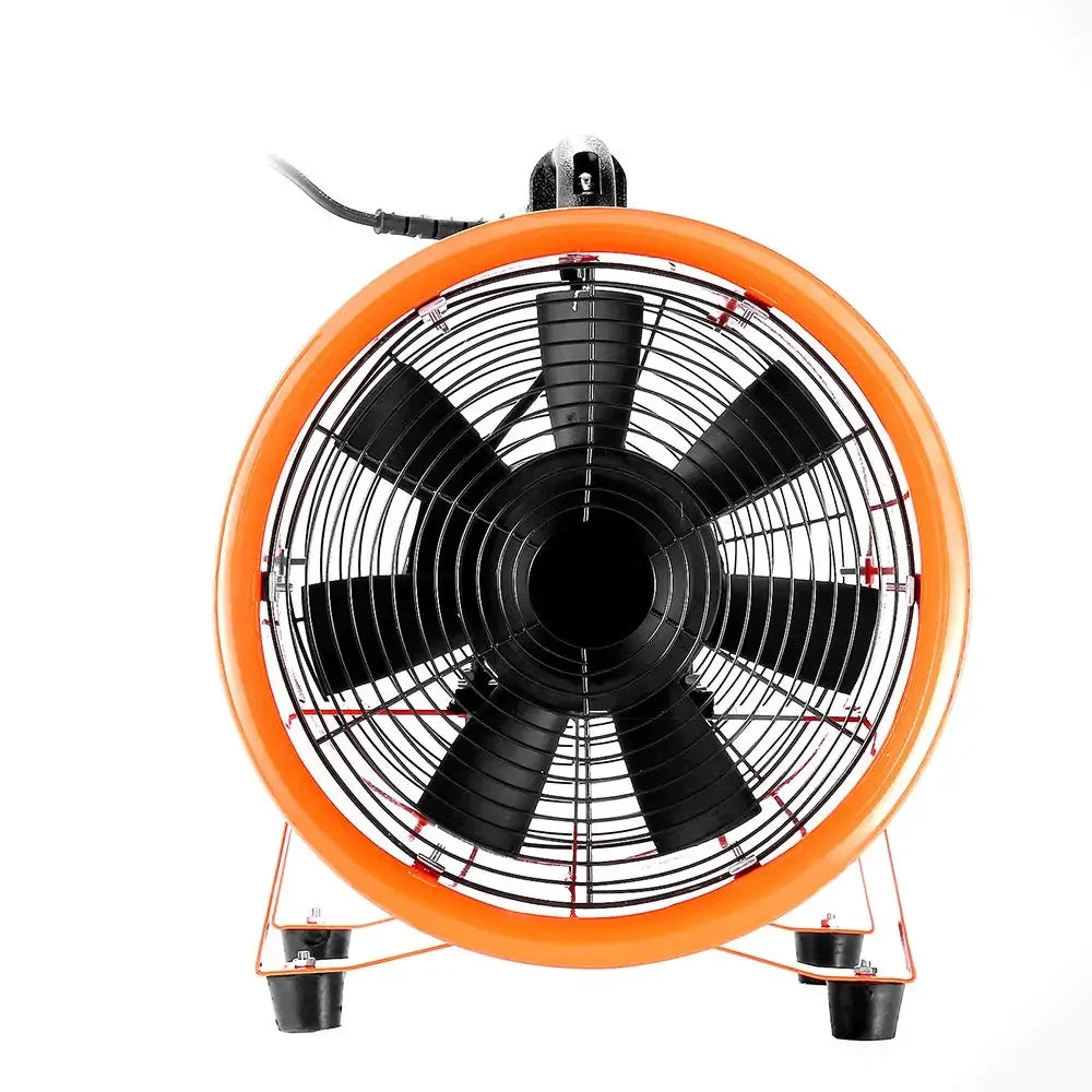 Industrieventilator – Bouwventilator – Luchtverplaatser – Blower – PVC Luchtkanaal – Oranje Variant – 250 Mm Diameter – 320 Watt Krachtig