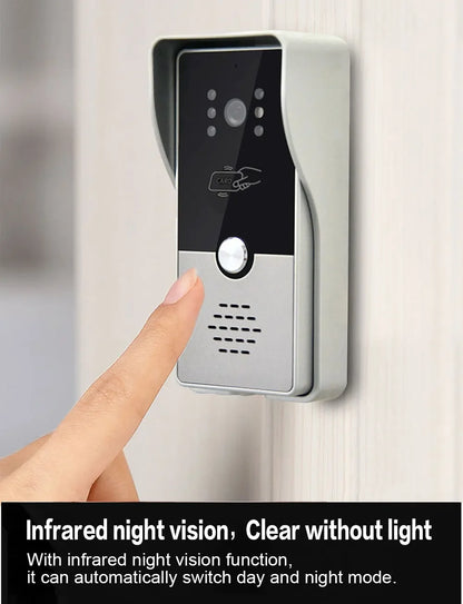 Videodeurbel – Video Deurintercom – Slimme Deurbel – Deurbel Met Camera – Deurintercom Set – 7-inch Kleurentouchscreen – RFID Toegangssysteem