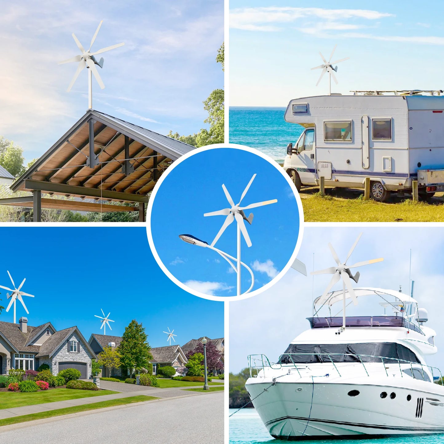 3000W Windmill 12V 24V 48V 6 Blades Wind Turbine Generator With MPPT Controller Low Start Wind Speed Free Energy Home Appliance