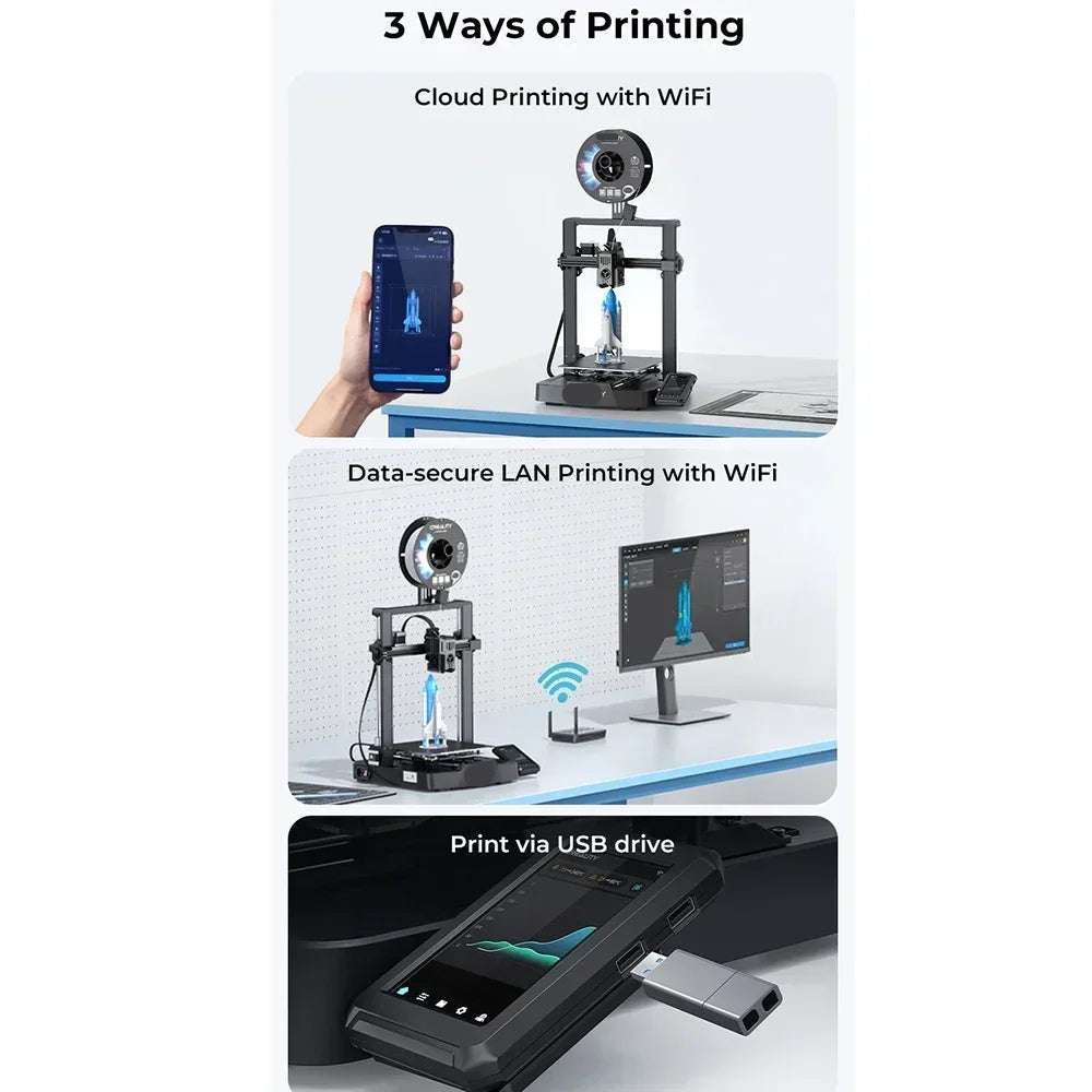 3D Printer - Printer - Mini Printer - Direct Drive Extruder – Hands-free Auto Leveling – 32-bit Stil Moederbord – Upgraded Model