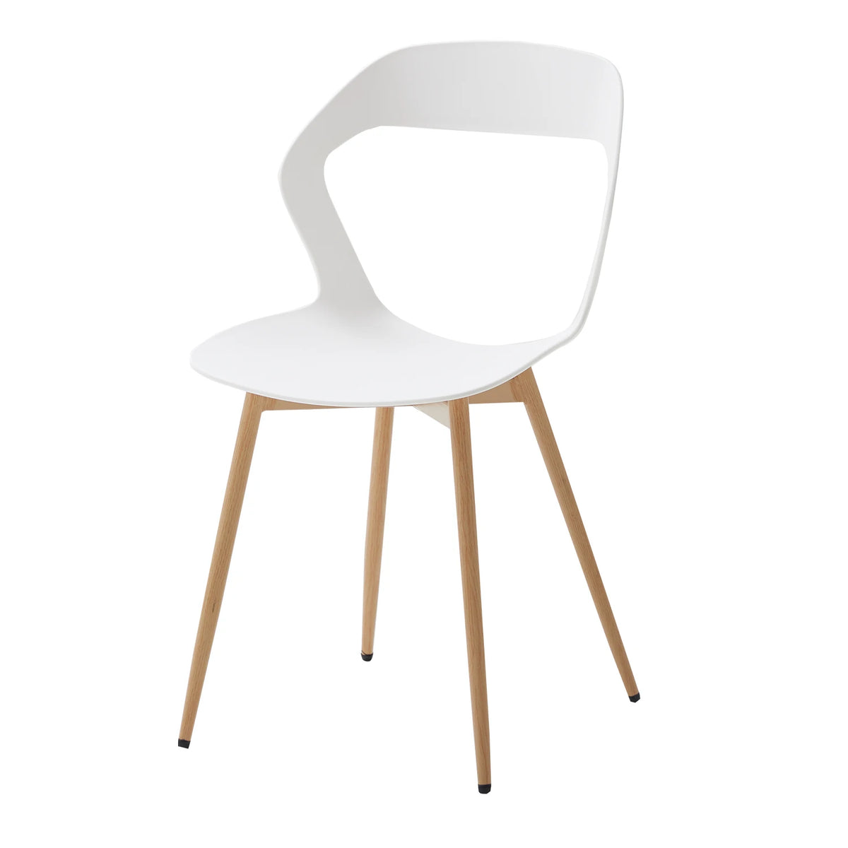 Stoel - Stoelen Eetkamerstoelen - Set van 4 Stoelen - Holle Eetkamerstoelen - Modern & Eenvoudig - Huishoudelijke Kruk met Rugleuning - Scandinavische Onderhandelingsstoel - Plastic Stoel - Rugleuning hoogte <125mm/12.cm - Wit - QUORE
