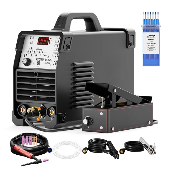 Lasmachine – TIG-lasapparaat – MMA-Lassysteem – AC/DC Lasser – Inverter Lasmachine – 200A TIG Uitgang – IP21S Bescherming - Met Pedaal Wolfraam