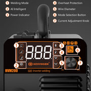 Hzxvogen - Lasmachine - Elektrische Lasser - 3 in 1 - Halfautomatische MMA Mig Lasmachine - Inverter Welder Synergy Tool - Non Gas - Voor Gasloos IJzer Solderen - Zwart - Set 2
