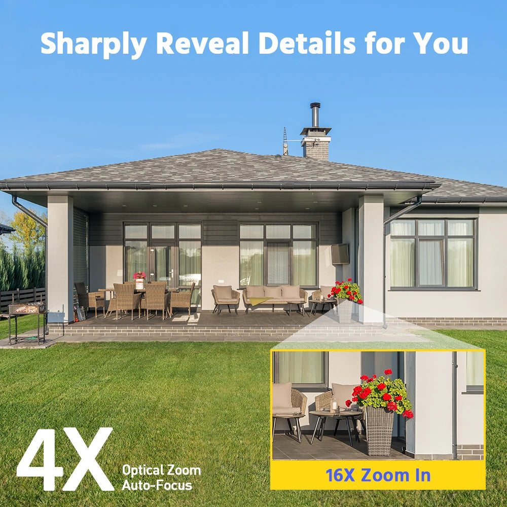 4MP PTZ Beveiligingscamera – IP Camera – Bewakingscamera – Dome Camera – Security Camera – Slimme AI Detectie – 4x Optische Zoom – POE Aansluiting