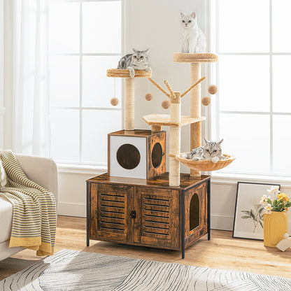 Kattenklimpaal – Kattenkrabpaal – Klimmeubel – Kattenmeubel – Rustplek – Houten Frame – Verstelbare Voeten