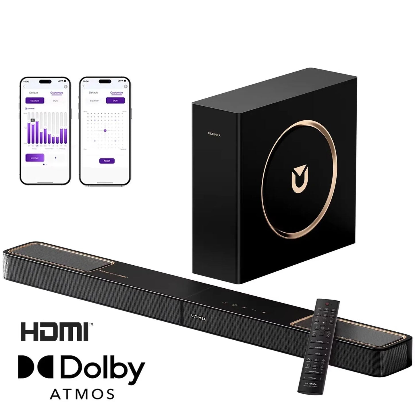 Soundbar – Soundbar Set – TV Speaker – Home Cinema Speaker – Surround Geluidssysteem – 3.1.2-Kanaals Dolby Atmos – Krachtige 5,25 Inch Subwoofer