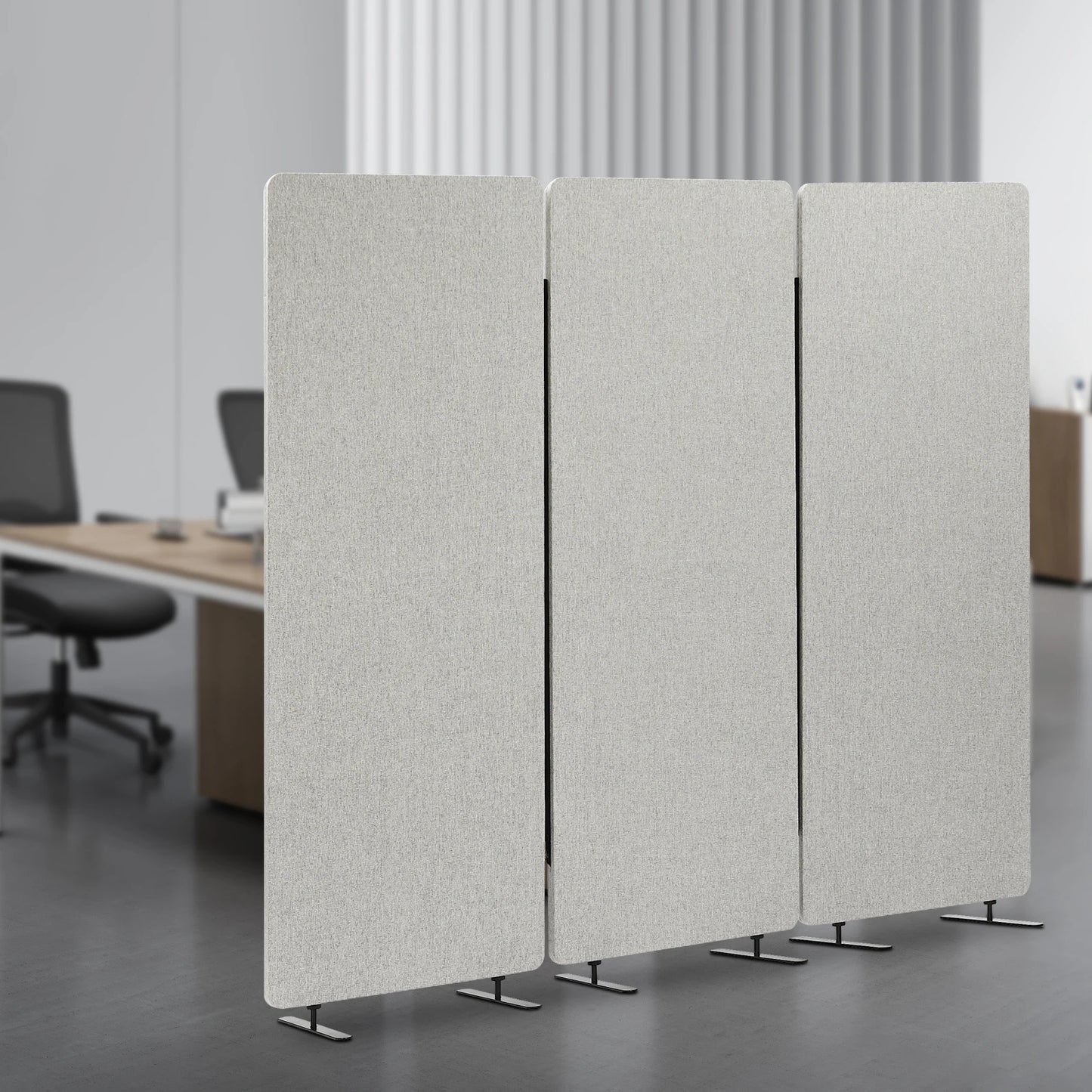Kamerscherm – Roomdivider – Privacy Scherm – Ruimteverdeler – Geluiddempend – Lichtgrijs – Opvouwbaar - QUORE