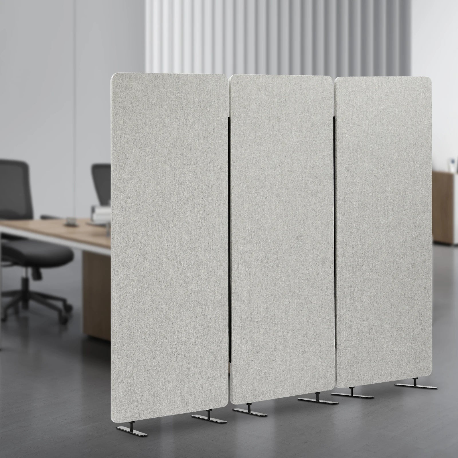 Kamerscherm – Roomdivider – Privacy Scherm – Ruimteverdeler – Geluiddempend – Lichtgrijs – Opvouwbaar - QUORE