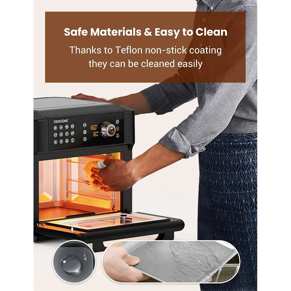 Air Fryer - Airfryer Oven - Hot air fryer - 15L - 1700W - 5 accessories - PFAS-free - 80 to 200 degrees - Black