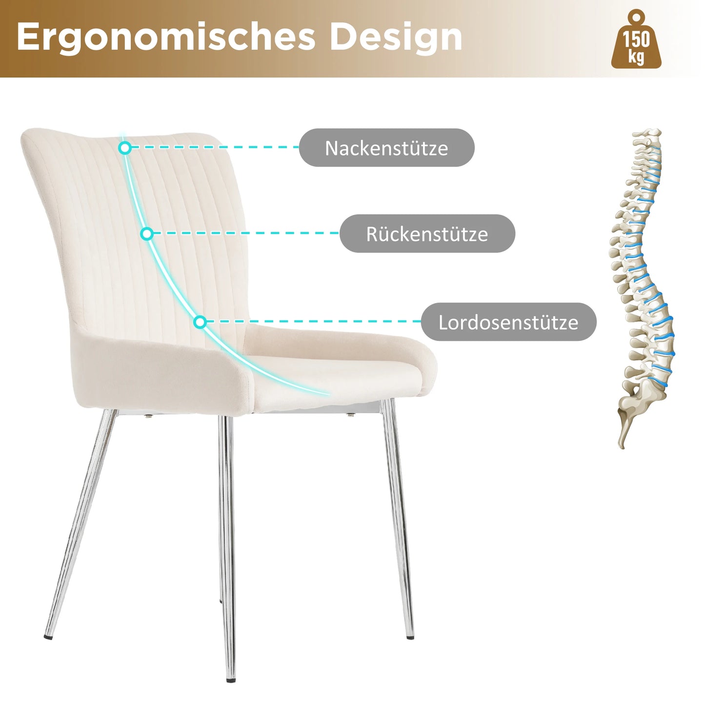 Velvet Eetkamerstoelen – Fluwelen Stoelen – Lounge Stoelen – Comfortabele Zit – Metalen Poten – Compact Design