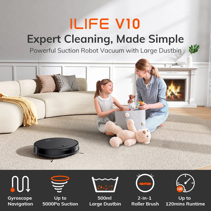 Robotstofzuiger – Dweilrobot – Stofzuigerrobot – Automatische Stofzuiger – Robot Vacuum – Compact Design 33x33x7,9 cm – Li-ion Batterij 14,4V