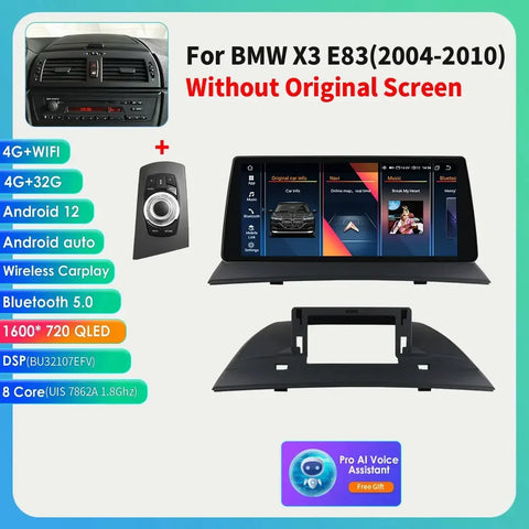 Carplay 4G 10.33" AI System Car Radio Android for BMW X3 E83 2004 - 2010 Multimedia Player Navigation GPS 2 Din Stereo DSP Audio