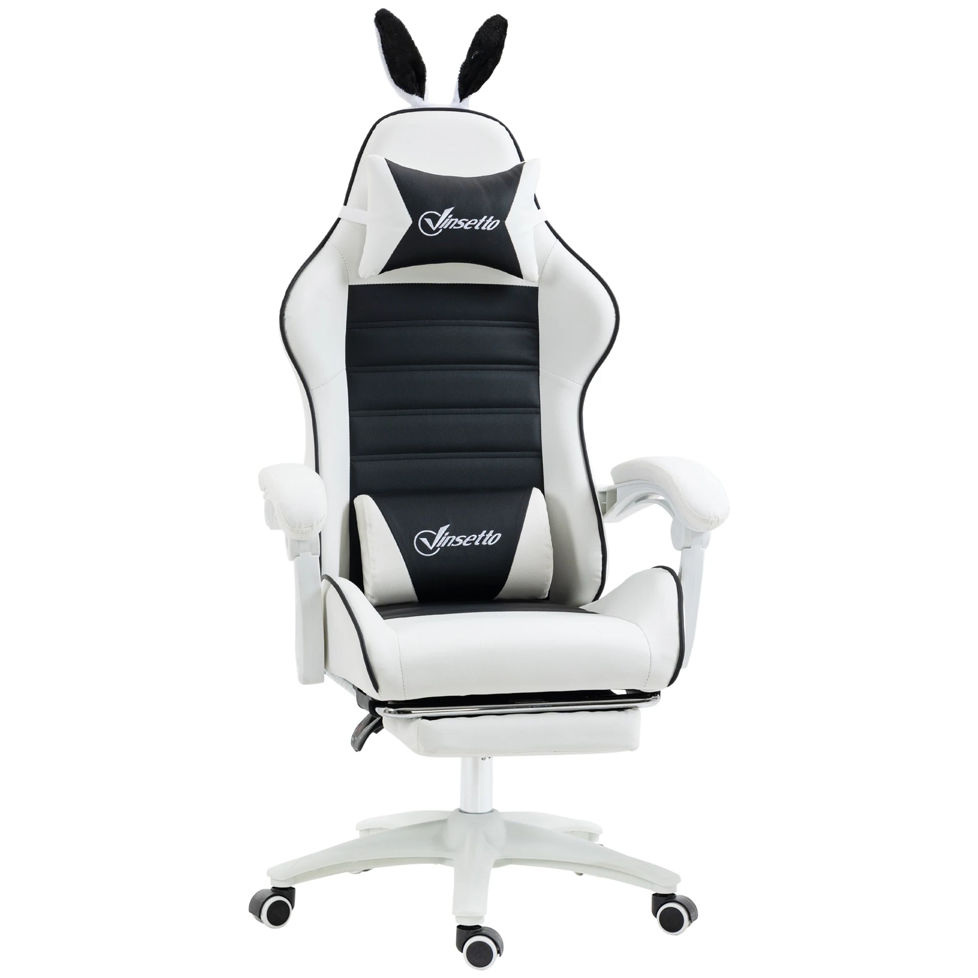 Gamingstoel – Gamestoel – Gaming Chair – Game Stoel – Bureaustoel – 360° Draaibaar – Verstelbare Hoogte 44-52 cm – PU Leder Zwart - QUORE