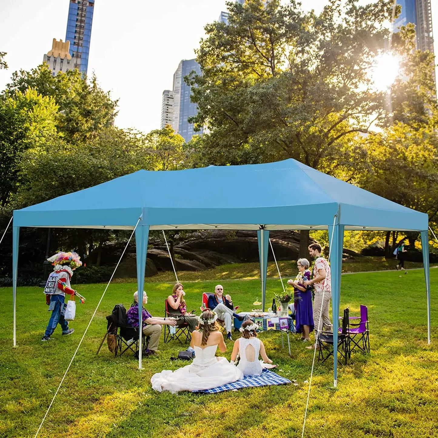Partytent - Tent - Opvouwbaar - Pop up Tent - Paviljoen - Gazebo - Waterdicht - 3x6M - 420D Oxford – Voor Buiten & Bruiloften - Wit