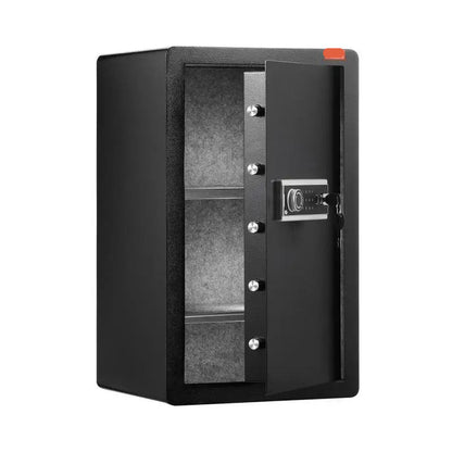 Veiligheidskluis - Kluis - Sleutelkluis - Sleutelkastje - 4CU.FT - met Dubbele Toegang - Sleutel, Wachtwoord & Vingerafdruk – Brandwerende Opbergbox met LED & Sleutelrek - QUORE