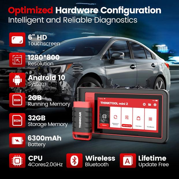 Thinktool Mini 2 - OBD2 Scanner - Diagnosecomputer - Uitleesapparatuur Auto - Storing Verwijderen - Volledige systeemdiagnose -  ECU-codering/actieve test CANFD - Diagnose Auto - Autodiagnosetool