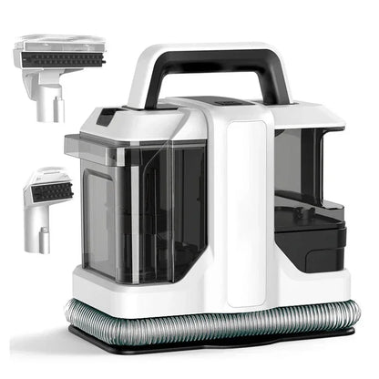 Tapijtreiniger - Draagbare - Vlekken - Bank - Meubel - Zetel - Auto - Trap - Matras - Haarverwijderaar Stofzuiger - 450W - 220V/110V - met Dubbel Watertanksysteem - Wit