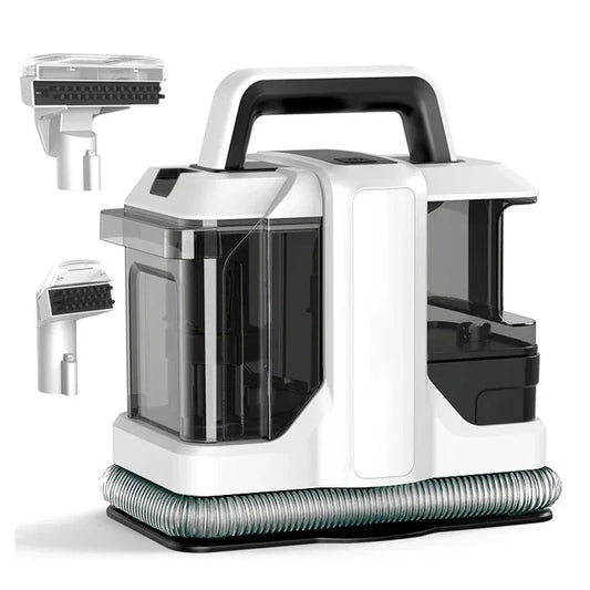 Tapijtreiniger - Draagbare - Vlekken - Bank - Meubel - Zetel - Auto - Trap - Matras - Haarverwijderaar Stofzuiger - 450W - 220V/110V - met Dubbel Watertanksysteem - Wit