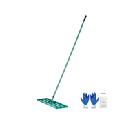 Gazonhark - Bladhark - Hark - Nivellerende Hark - Gazon Leveler  - Heavy-duty Gazonnivelleerhark - 10x30inch - met 78inch Stalen Verlengde Steel Handle - for Garden Golf Lawn Farm