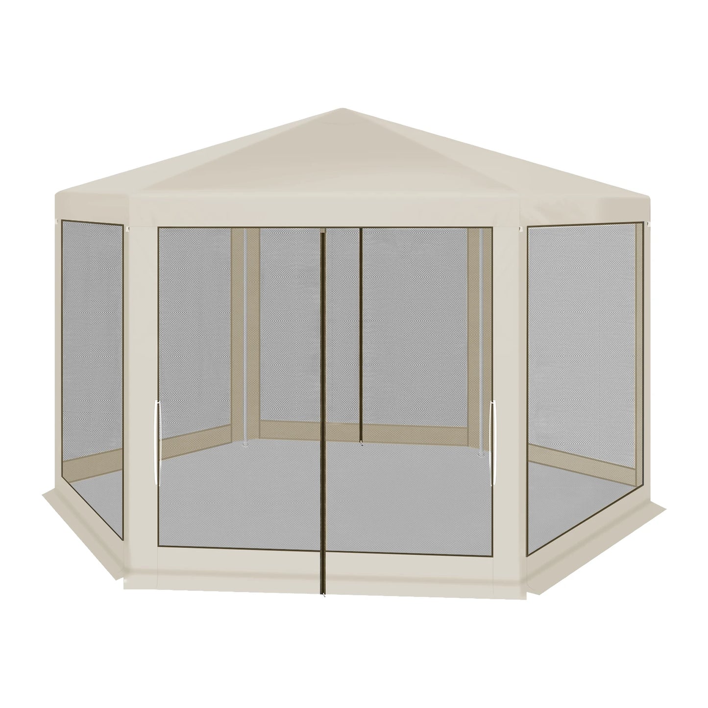 Tuinpaviljoen – Tuinkoepel – Tuintent – Schaduwdoek – Insectennet – 3.8x3.3 Meter – Waterafstotende 210D Oxford Stof - Beige
