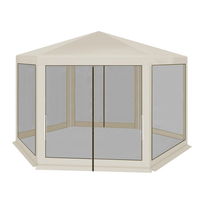 Tuinpaviljoen – Tuinkoepel – Tuintent – Schaduwdoek – Insectennet – 3.8x3.3 Meter – Waterafstotende 210D Oxford Stof - Beige