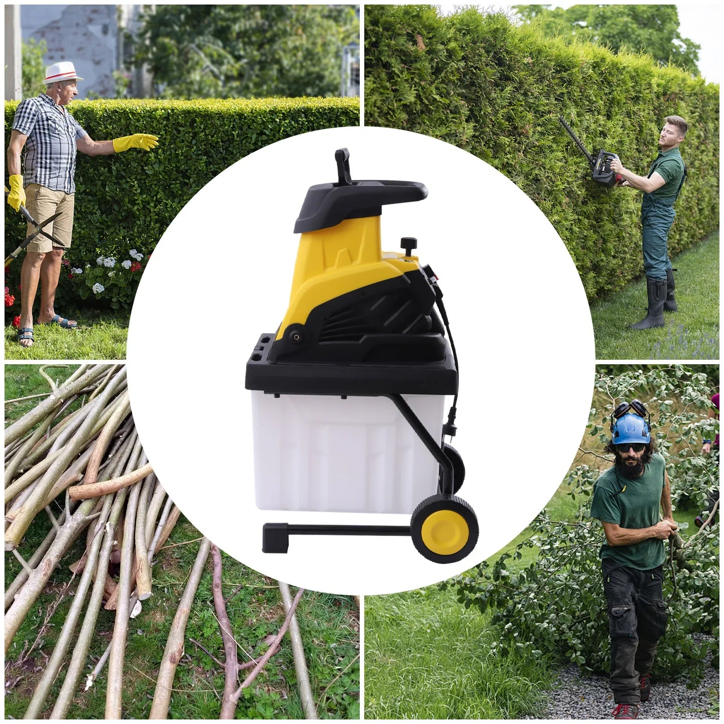 Elektrische Houtsnipperaar – Tuinafvalverwerker – Takkenversnipperaar – Houtversnipperaar – Groenafvalverwerker – 2500W Motor – 45 Liter Opvangbak