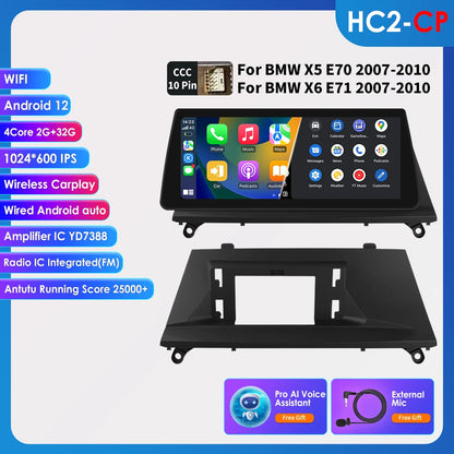 AI Intelligent Player 2 Din Android Car Radio Multimedia Video Player for BMW X5 E70 X6 E71 CCC CIC GPS Navi Carplay Auto 4G RDS