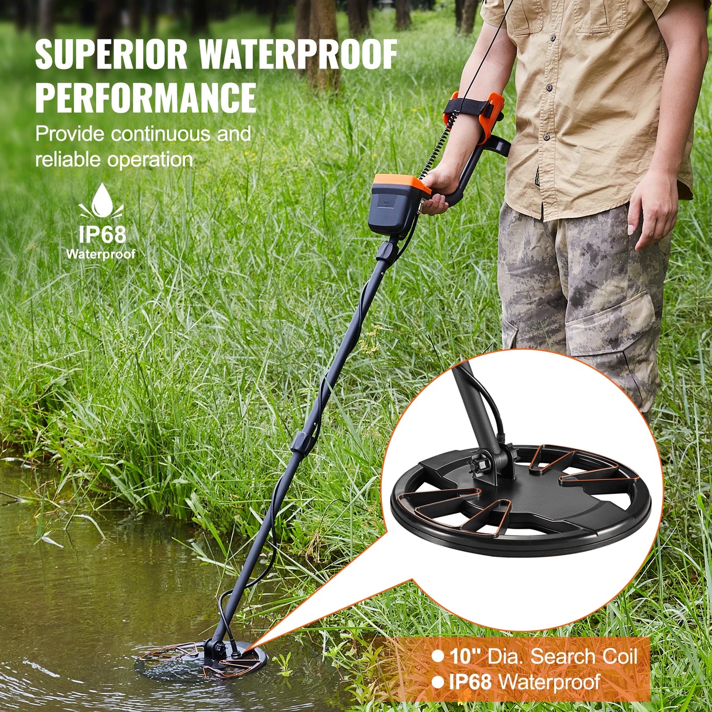 Metaaldetector - Professionele Metaaldetector - Onder Water Metaaldetector - Metaalzoekapparaat - LCD Display - IP68 Waterdichte Spoel - 7 Modi - Verstelbare Steel - 156A - Inclusief Accessoires
