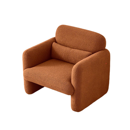 Fauteuil – Lounge Stoel – Zetel – Leesstoel – Scandinavisch Design – Lamsvacht Stoffering – Houten Frame