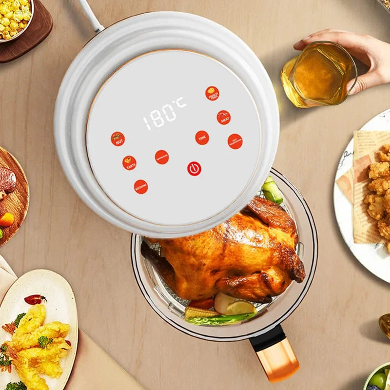 Airfryer - 3L – Heteluchtfriteuse - 1000W – Olievrij Frituren – LED Touchscreen - en 360° Hete Lucht – Voor Gezonder Koken - Veilig in Gebruik - Wit - QUORE