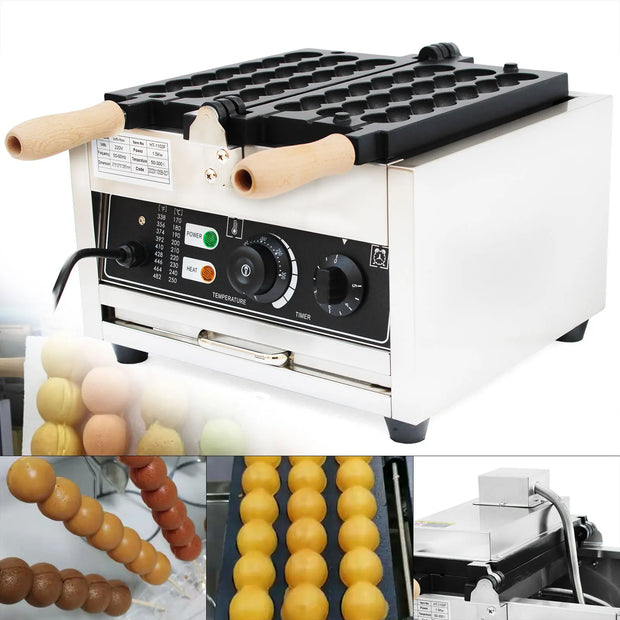 Wafelijzer - Wafelmaker - Waffle iron - Waffle Machine - Regelbare Thermostaat - 1500W Professionele Wafelbal Maker - Non-Stick & Commercieel Gebruik - Zilver