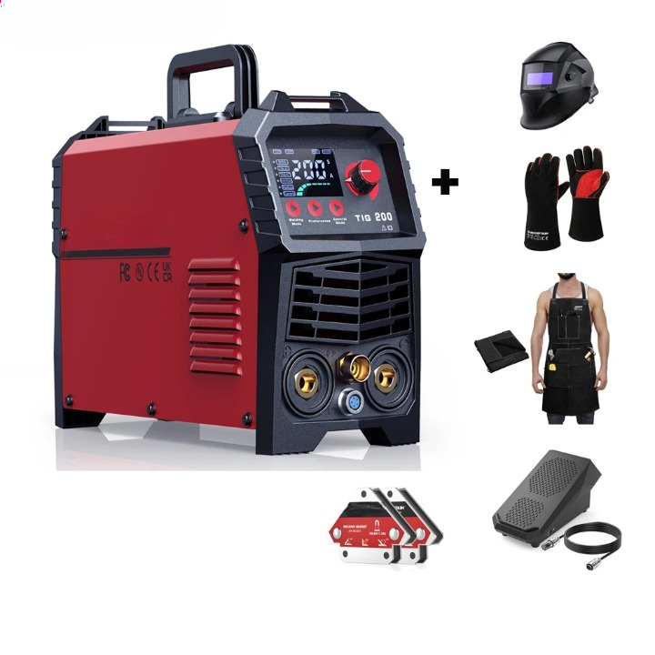 Lasmachine – TIG Lasser – MMA Lasser – 2-In-1 Lasser – Inverter Lasapparaat – 200 Ampère – Instelbare Gasnablasting - Met Alle Accessoires