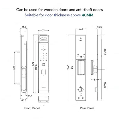 Smart Lock – Slimme Deurslot – Elektronisch Slot – Vingerafdrukslot – Digitaal Deurslot – Video Intercom – RVS Materiaal - 24x260 Insteek