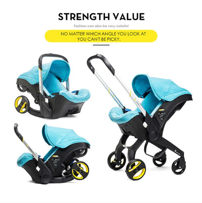 Compact Baby Stroller Car Seat 2 in 1 Easy Folding Portable Pushchair EU R44 Certified Safety Travel System for Newborn