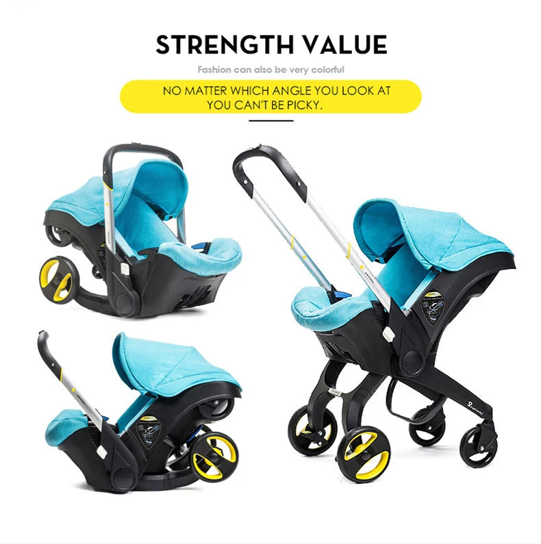 Compact Baby Stroller Car Seat 2 in 1 Easy Folding Portable Pushchair EU R44 Certified Safety Travel System for Newborn