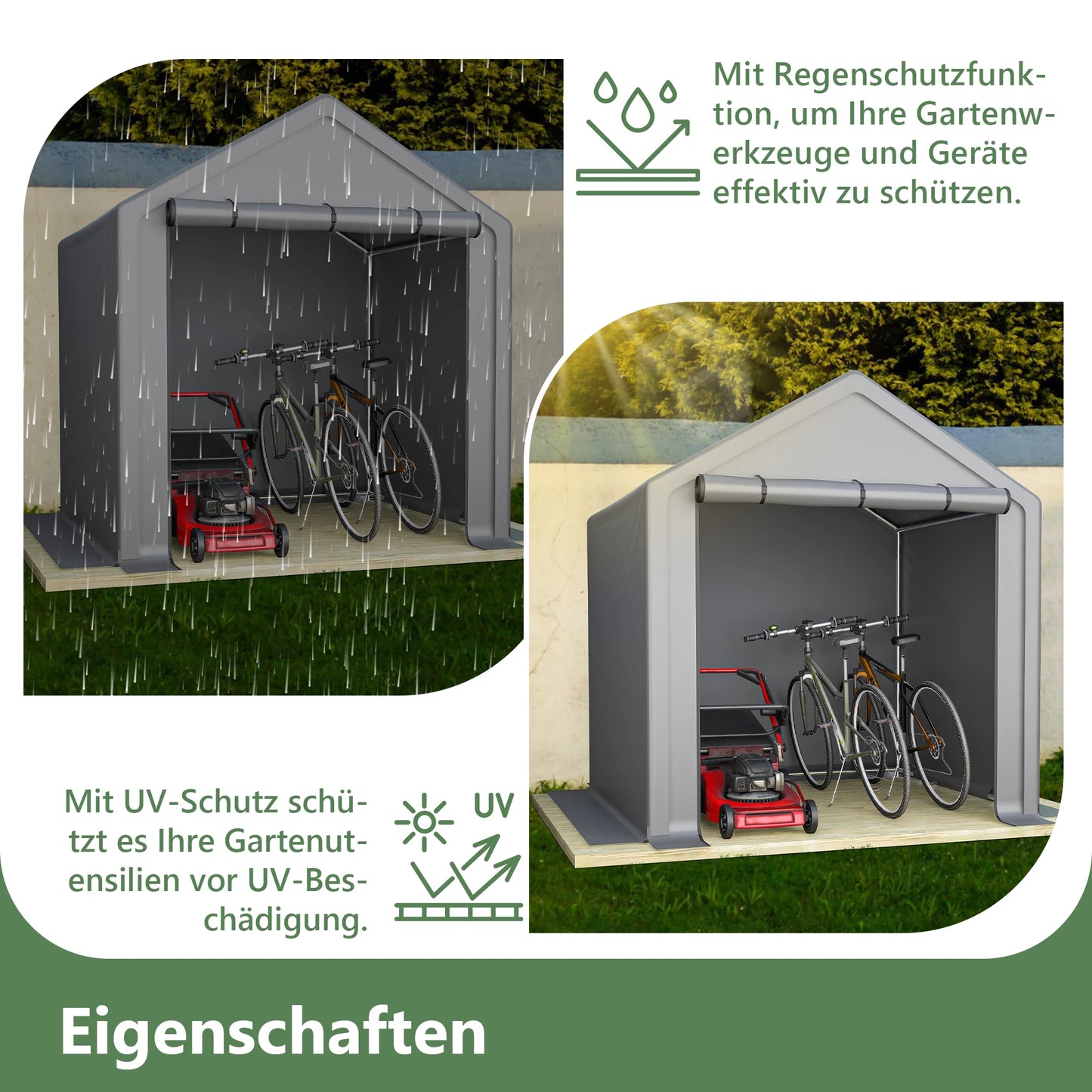 Garage Tent – Beschermingstent – Abri – Opslagtent – 190x170x200 Cm – Gegalvaniseerd Staal – Waterdicht & UV-Bestendig