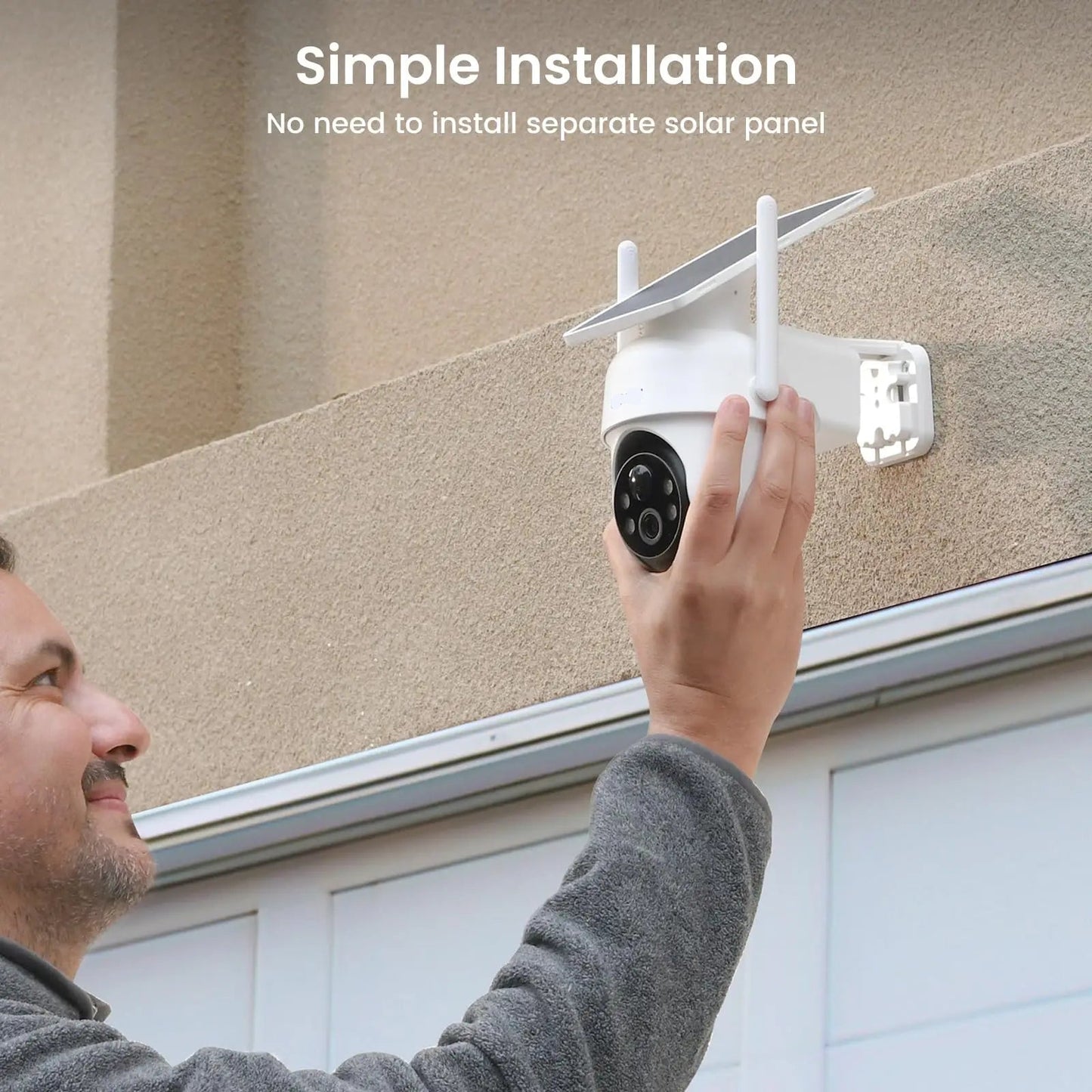 Beveiligingscamera - 2MP - Camerabewaking - Draadloos - voor Buiten - 2 Stuks - met Zonnepaneel - 360° PTZ - Nachtzicht - Humanoïde detectie - Tweerichtingsaudio - NVR Recorder - Wit