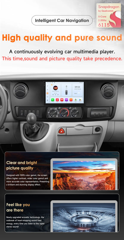 Multimedia Autoradio – Android Autoradio – Carplay Autoradio – GPS Navigatie – Video Speler – Variant P2Cp – 10,1 Inch QLED Touchscreen – Bluetooth 5.0