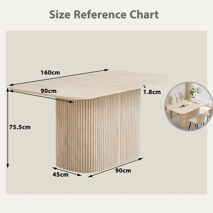 Eettafel – Tafel – Dinertafel – Eetkamertafel – Werktafel – Geel Houtkleur – 160x90 cm – Hoogwaardig MDF