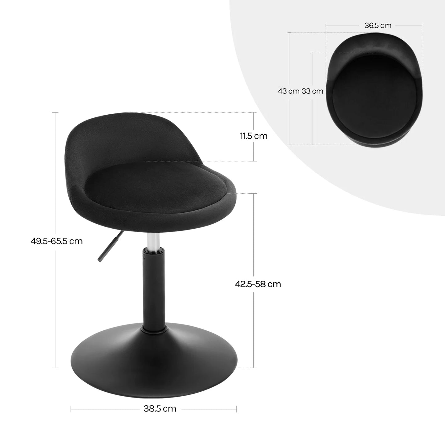 Velvet Barkrukken - Barstoel - Barkruk - Keukenstoel - Hoogte Verstelbaar & Draaibaar - Ergonomische - Comfortabele Stoelen voor Keuken, Woonkamer & Kantoor - Set van 2 - Roze