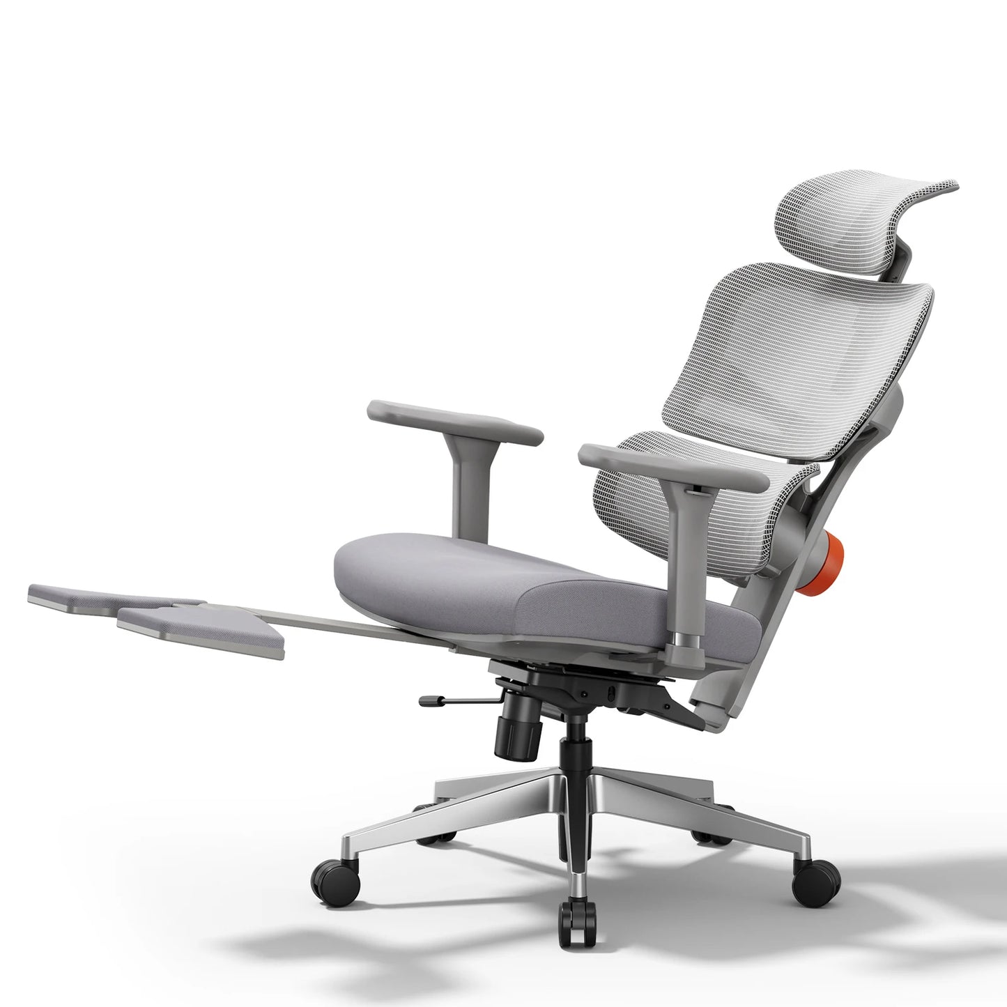 Ergonomische Bureaustoel – Gamingstoel - Bureaustoel Met Lendensteun – Kantoorstoel – Werkstoel – Mesh Rugleuning – 4D Verstelbare Armleuningen – Kantelbare Rugleuning - Lichtgrijs