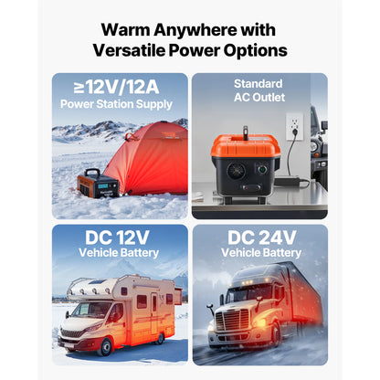 SucceBuy Diesel Heater 8KW DC 12V/24V, All in One Portable Diesel Air Heater with LCD Screen,  Low Noise, for Trucks, Vans, RVs