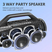 Tronsmart - Luidspreker- BluetoothLuidsprekers- Bluetooth Luidspreker Draadloos- Bluetooth Luidspreker Waterdicht- 130W- met 3-Weg geluidssysteem, gitaaringang en APP-bediening- Zwart Bang Max