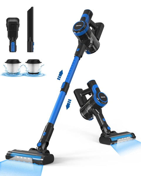 Cordless Stick Vacuum Cleaner - Stick Vacuum Cleaner - Vacuum Cleaner - Cordless Stick Vacuum Cleaner - Powerful Suction - 6-in-1 Vacuum Cleaner - 200W - Blue