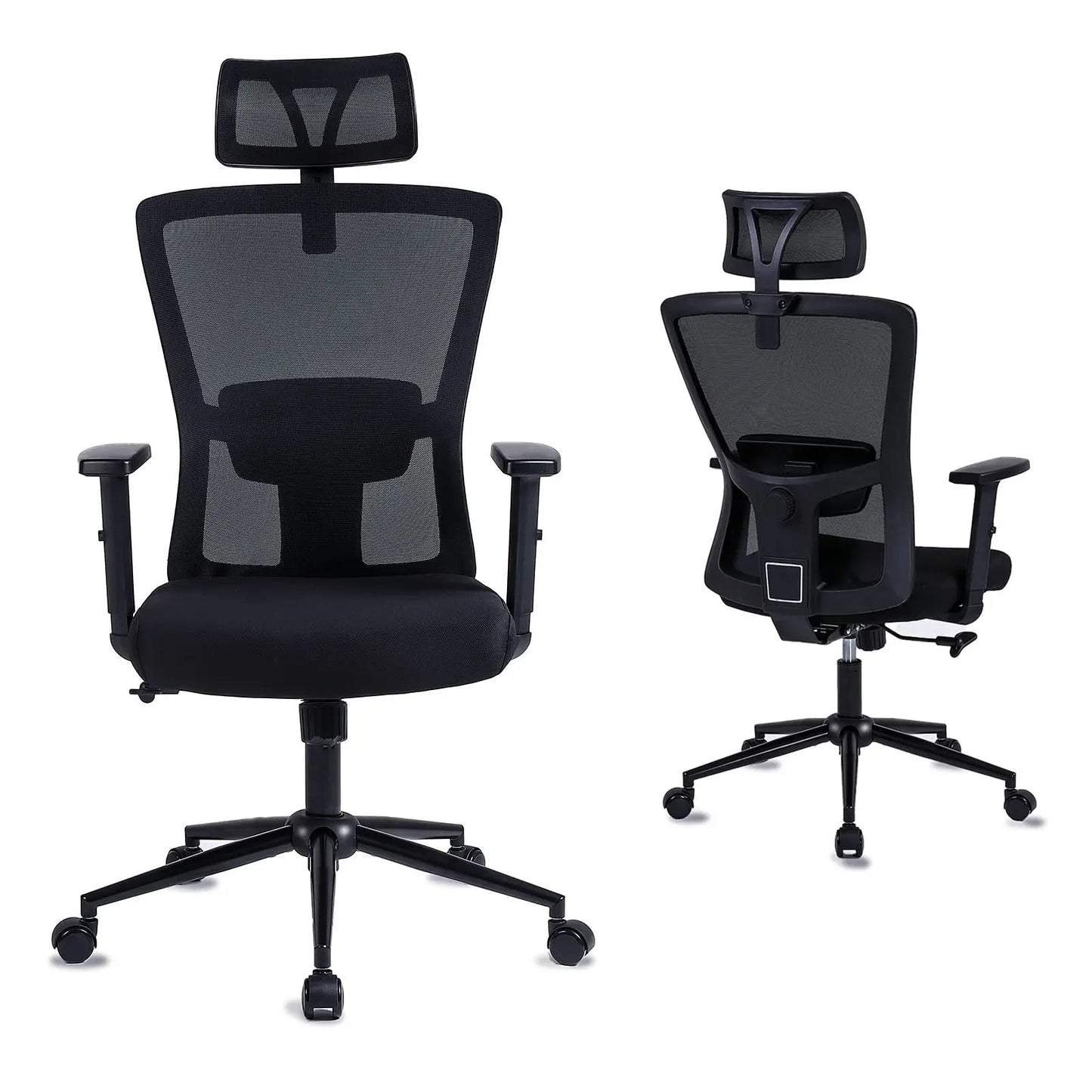 Bureaustoel – Ergonomische Stoel – Office Chair – Draaistoel – Bureau Stoel – Verstelbare Hoofdsteun – Verstelbare Armleuningen – Ademend Mesh – Hoogte Verstelbaar