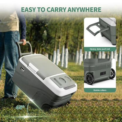 Mini koelkast - Auto Koelkast - Mini Fridge - Frigo - Draagbare Compressor Koelbox - Elektrische Vriesbox - 12/24V DC - 100-240V AC - ≤ 45dB - 25L - 67.5 x  40 x 35.6 cm - Groen