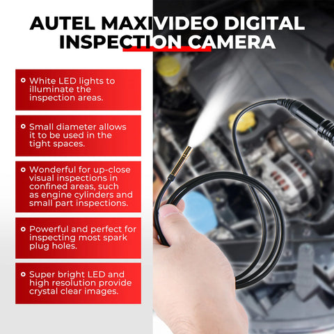 Slimme Diagnosetool - Foutverwijdering - Auto-inspectiecamera - 5,5 mm beeldkop - Werkt met MaxiSys PC - Neem beeldvideo op voor autodiagnose - Superheldere LED - Zwart